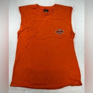 Harley-Davidson Reno Nevada Orange Sleeveless T-Shirt XL